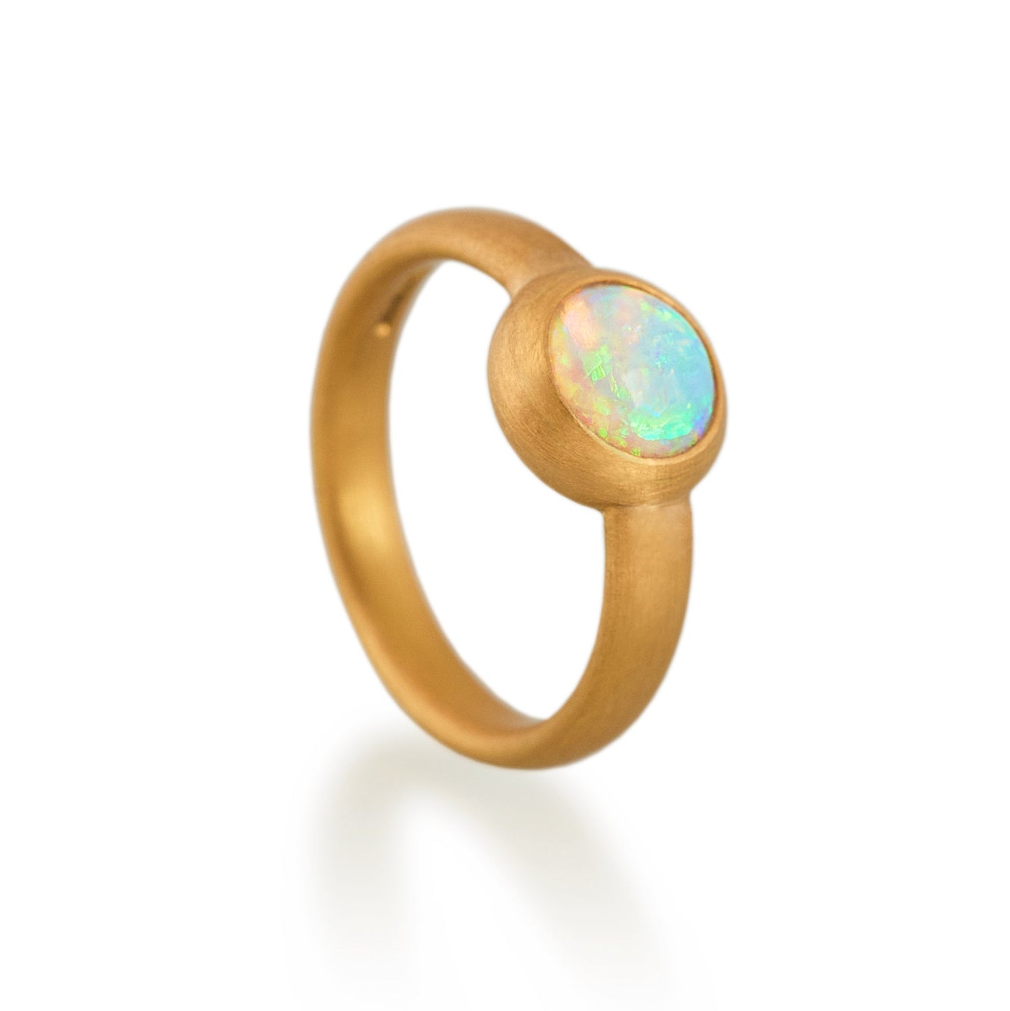 Round Opal Ring, 22ct Gold
