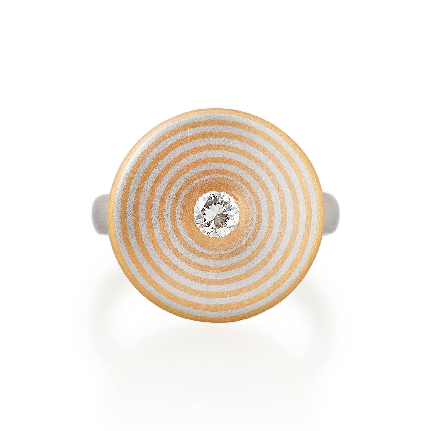 Load image into Gallery viewer, Concentric Circle Diamond Ring, Platinum &amp;amp; 22ct Gold
