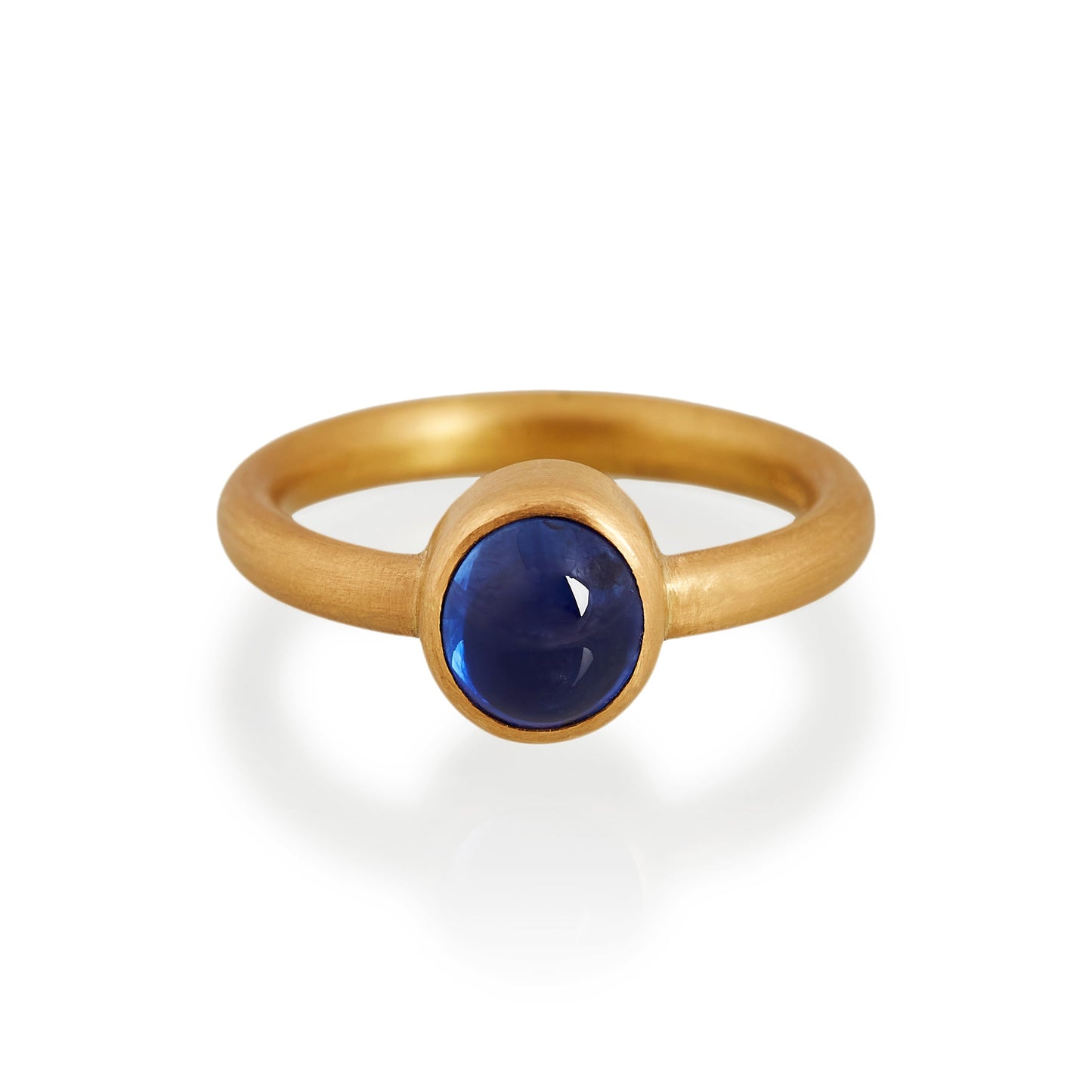 Vintage 1980s Sapphire Cabochon Solitaire Ring 18 Carat Yellow Gold –  Imperial Jewellery