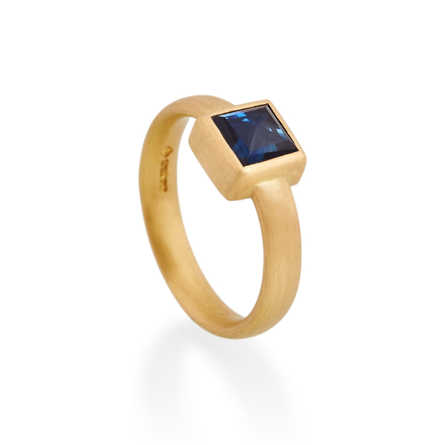 Square Sapphire Ring, 22ct Gold
