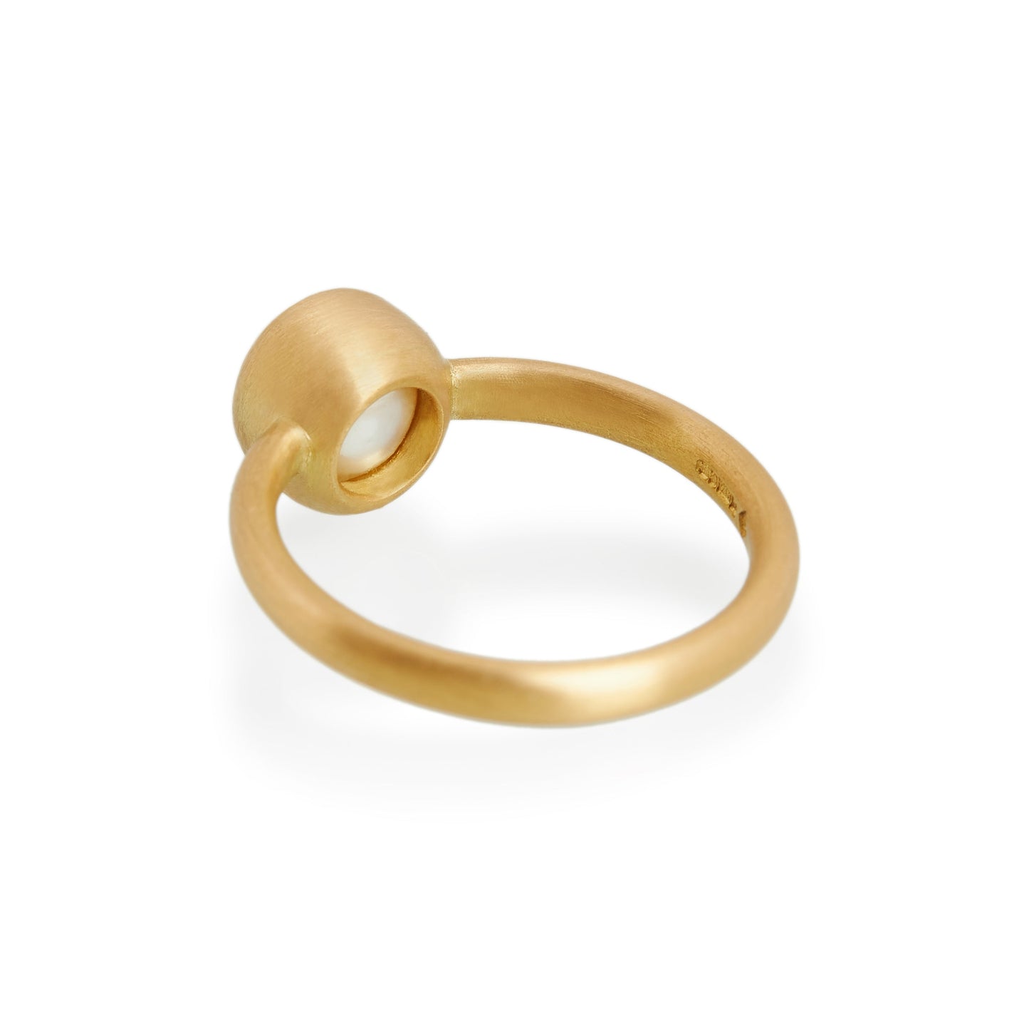Natural White Pearl Ring, 22ct Gold